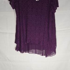 Sears Women's Deep Purple Lace Blouse